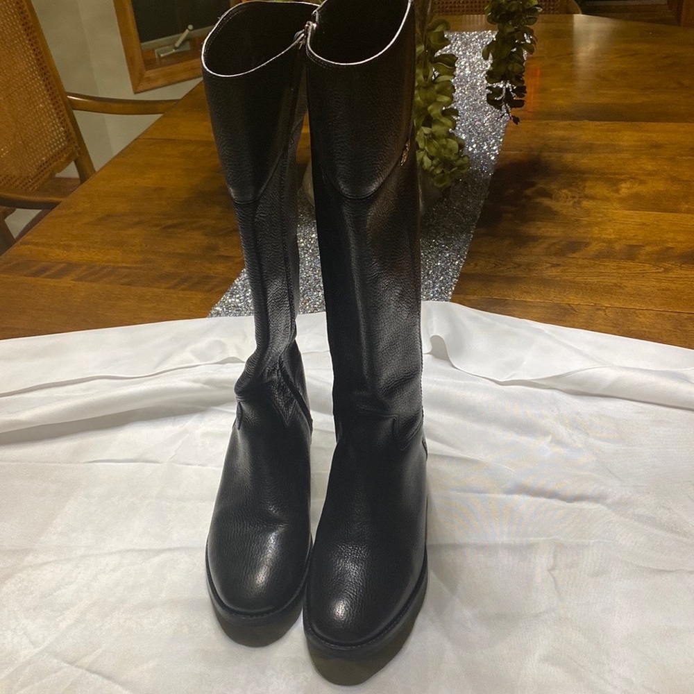 Tory Brooks black leather riding boots